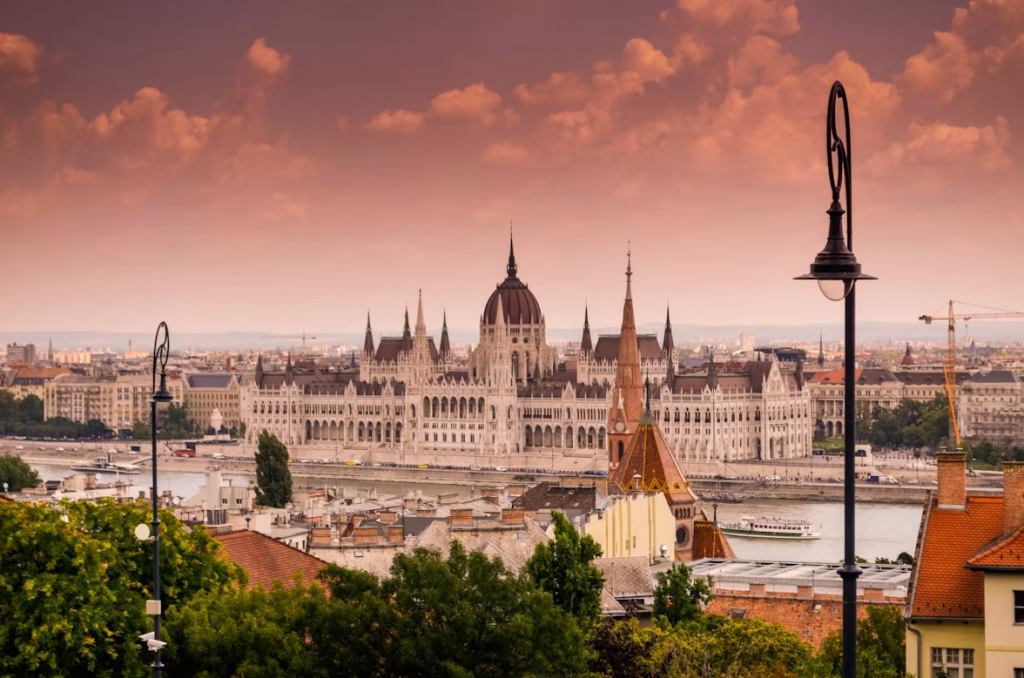 Hungarian Parliament building view from Buda
