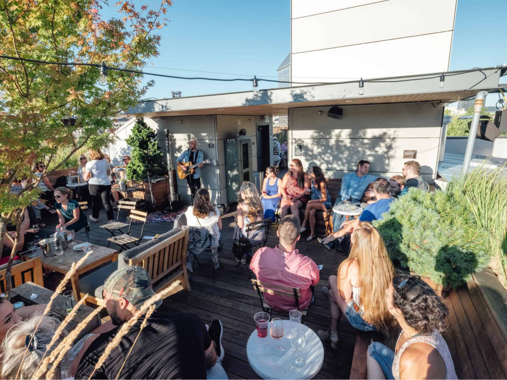 Rooftop gathering at The Society Hotel Portland